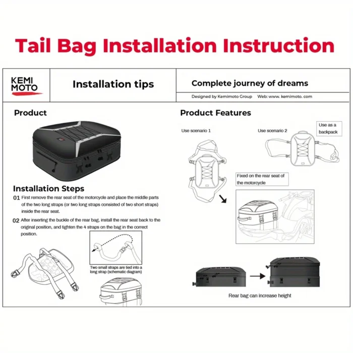 Universal Motorcycle Tail Bag
